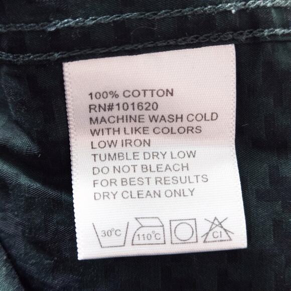 Resistol Men's Button Down Shirt Green Micro Houndstooth XL Heritage Western - Picture 7 of 7